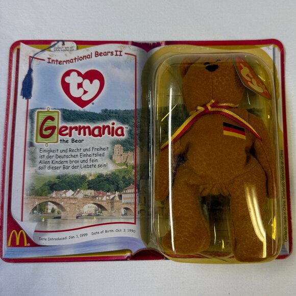 McDonalds Ty Beanie Babies 2000 Set of 4 NIB Osito, Spangle, Millenium, Germania - Picture 3 of 6